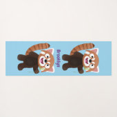 Cute red panda cartoon illustratie yogamat (Achterkant (horizontaal))