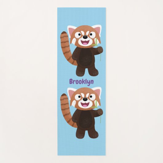 Cute red panda cartoon illustratie yogamat (Voorkant)