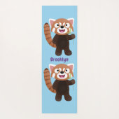 Cute red panda cartoon illustratie yogamat (Achterkant)
