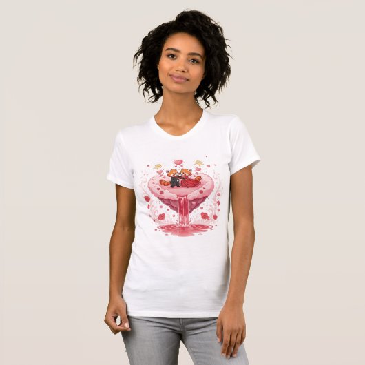 Cute Red Panda Couple Romantic Valentine T-Shirt (Voorkant volledig)