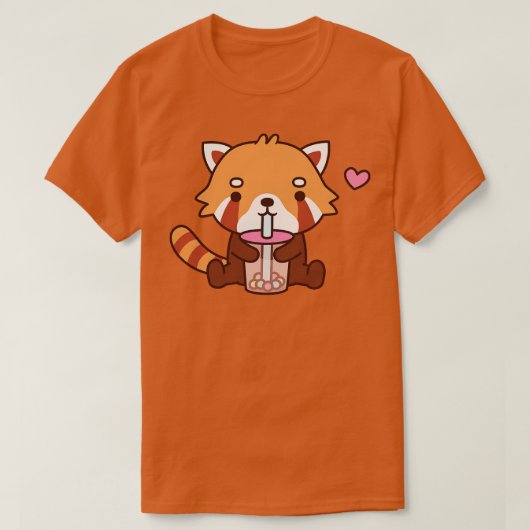 Cute Red Panda Drink bubbelthee 1 T-shirt (Design voorkant)