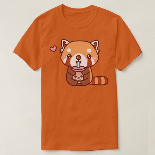 Cute Red Panda Drink bubbelthee T-shirt (Design voorkant)
