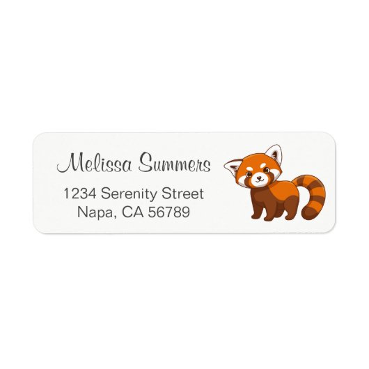 Cute Red Panda Etiket (Voorkant)