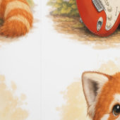 Cute Red Panda Guitar Pattern Wallpaper Kids Behang (Zoom)