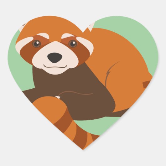 Cute Red Panda Hart Sticker (Voorkant)