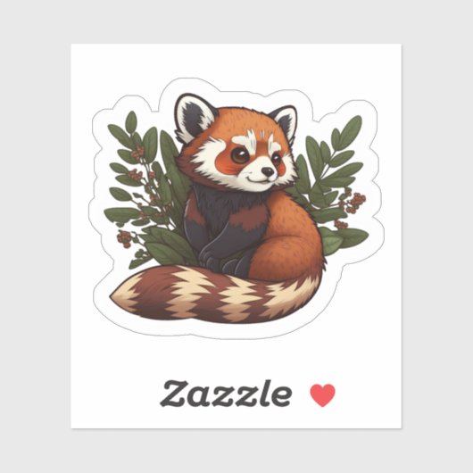 Cute red panda in de wilde vinylsticker sticker (Vel)