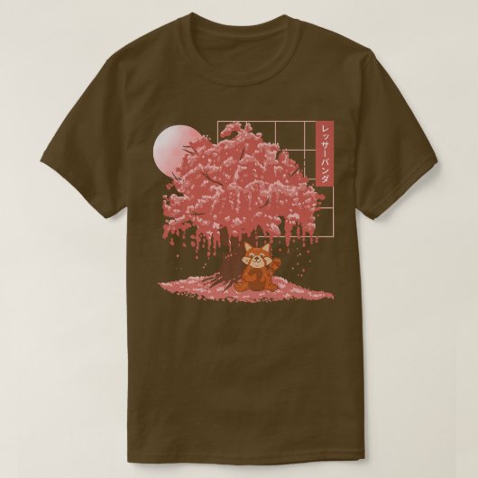 Cute Red Panda Japanse Cherry Blossom Red Panda T-shirt (Design voorkant)