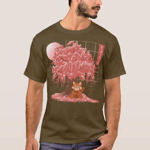 Cute Red Panda Japanse Cherry Blossom Red Panda T-shirt