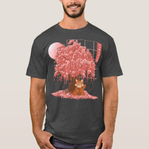 Cute Red Panda Japanse Cherry Blossom Red Panda T-shirt
