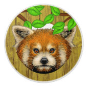Cute Red Panda-keramische knoppen (Voorkant)