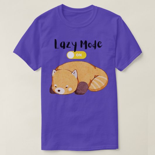 Cute Red Panda Lazy Mode aan T-shirt (Design voorkant)