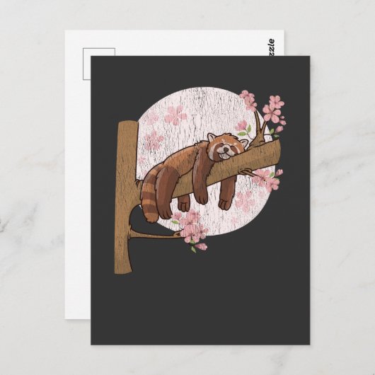 Cute Red Panda Nap Lazy Sleeping Animal Briefkaart (Voorkant / Achterkant)