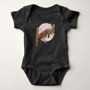 Cute Red Panda Nap Lazy Sleeping Animal Romper