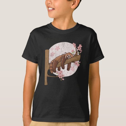 Cute Red Panda Nap Lazy Sleeping Animal T-shirt (Voorkant)