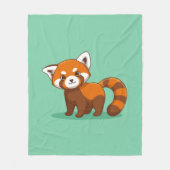 Cute Red Panda on Green Fleece Deken (Voorkant)