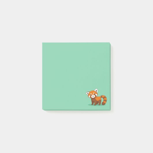 Cute Red Panda on Green Post-it® Notes (Voorkant)
