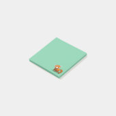 Cute Red Panda on Green Post-it® Notes (Schuin)