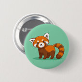 Cute Red Panda on Green Ronde Button 5,7 Cm (Voorkant /achterkant)