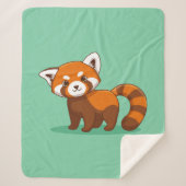 Cute Red Panda on Green Sherpa Deken (Voorkant)