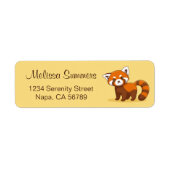 Cute Red Panda on Yellow Etiket (Voorkant)
