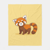 Cute Red Panda on Yellow Fleece Deken (Voorkant)