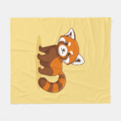Cute Red Panda on Yellow Fleece Deken (Voorkant (Horizontaal))