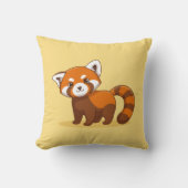 Cute Red Panda on Yellow Kussen (Voorkant)