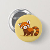 Cute Red Panda on Yellow Ronde Button 5,7 Cm (Voorkant /achterkant)