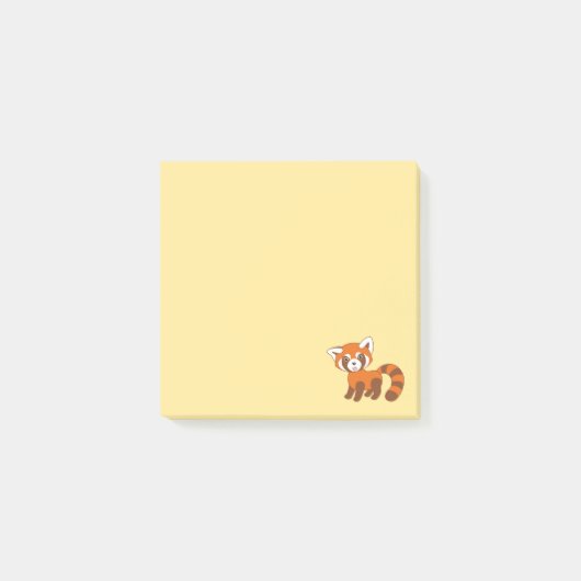 Cute Red Panda op Geel Post-it® Notes (Voorkant)