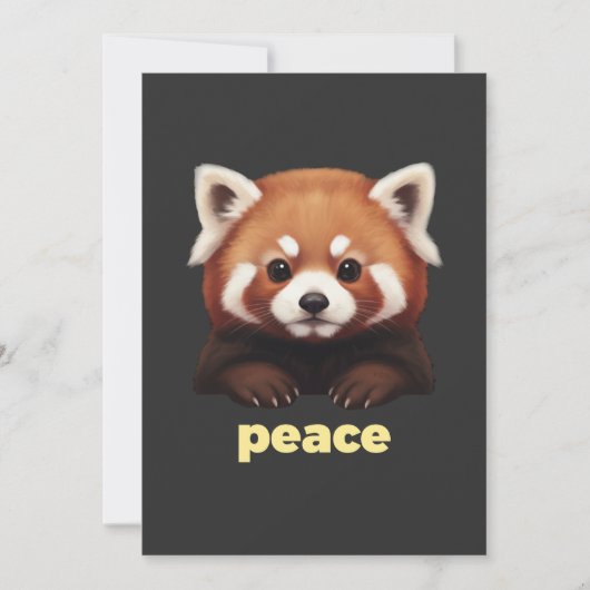 Cute Red Panda "Peace" Illustration for Kids & Nur Kaart (Voorkant)