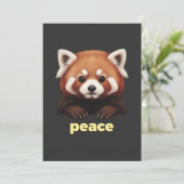 Cute Red Panda "Peace" Illustration for Kids & Nur Kaart (Staand voorkant)