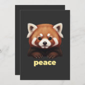 Cute Red Panda "Peace" Illustration for Kids & Nur Kaart (Voorkant / Achterkant)