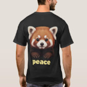 Cute Red Panda "Peace" Illustration for Kids & Nur T-shirt (Achterkant)