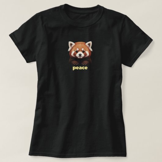 Cute Red Panda "Peace" Illustration for Kids & Nur T-shirt (Design voorkant)