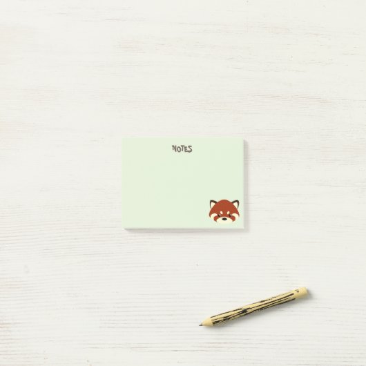 Cute Red Panda Post-it® Notes (Op bureau)
