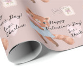 Cute Red Panda Postal Letter Valentijnsdag Cadeaupapier (Rol Hoek)