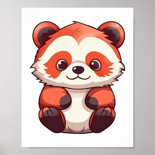 Cute Red Panda Poster (Voorkant)