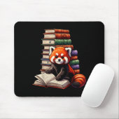 Cute Red Panda Reading Book Animal Bookworm  Muismat (Met muis)