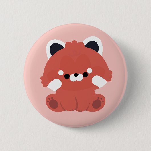 Cute Red Panda Ronde Button 5,7 Cm (Voorkant)