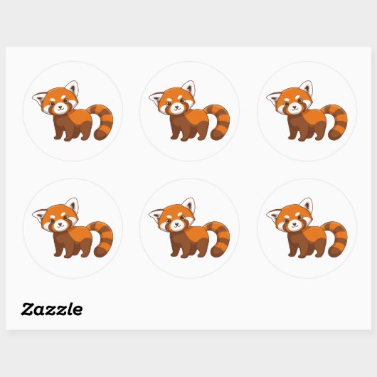 Cute Red Panda Ronde Sticker (Vel)