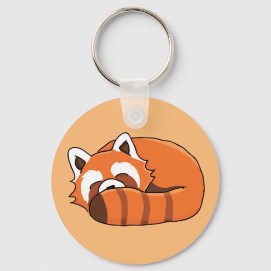 Cute Red Panda Slaapend Sleutelhanger (Voorkant)