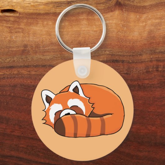 Cute Red Panda Slaapend Sleutelhanger (Voorkant)