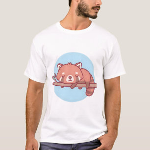 Cute Red Panda slaapt op boomtak T-shirt