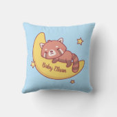 Cute Red Panda slaapt op het moonbewoonde Baby urs Kussen (Achterkant)