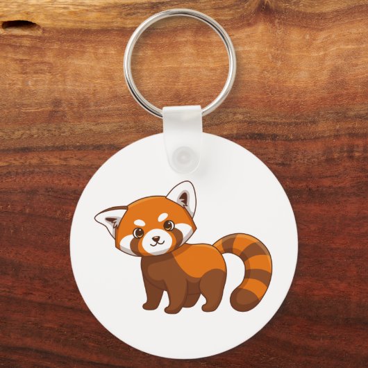 Cute Red Panda Sleutelhanger (Achterkant)