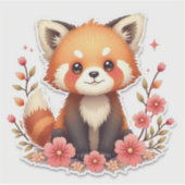Cute Red Panda Sticker (Voorkant)