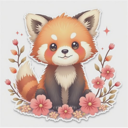 Cute Red Panda Sticker (Voorkant)