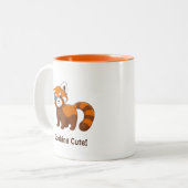 Cute Red Panda Tweekleurige Koffiemok (Voorkant links)