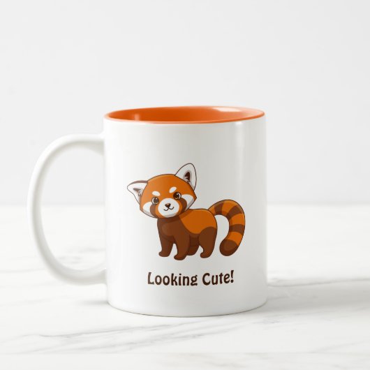 Cute Red Panda Tweekleurige Koffiemok (Links)