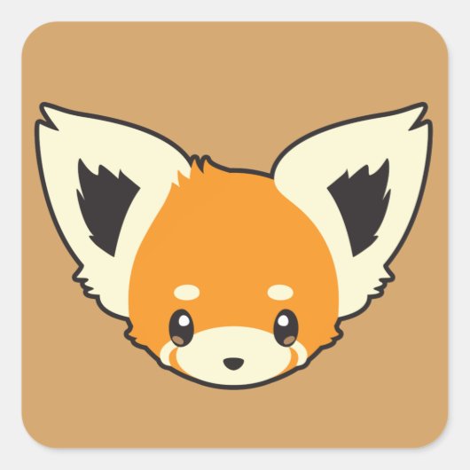 Cute Red Panda Vierkante Sticker (Voorkant)